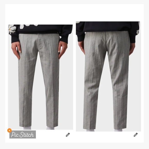 I Love Ugly Slim Kobe Pants Gray Herringbone